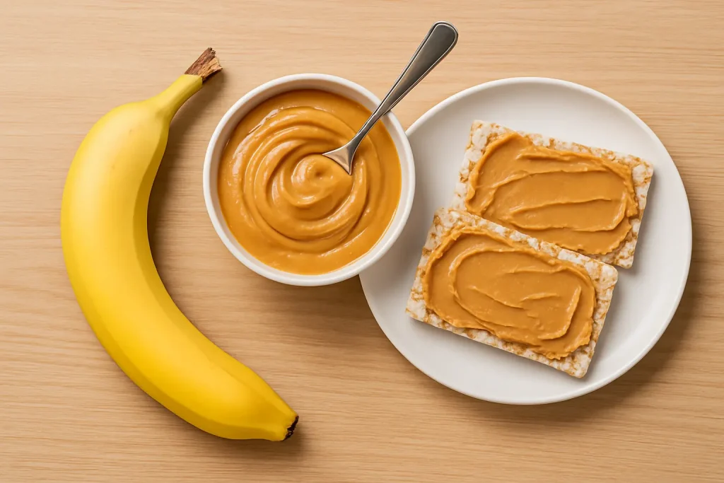 What to eat 30 min before workout – Banana and peanut butter pre-workout snack
