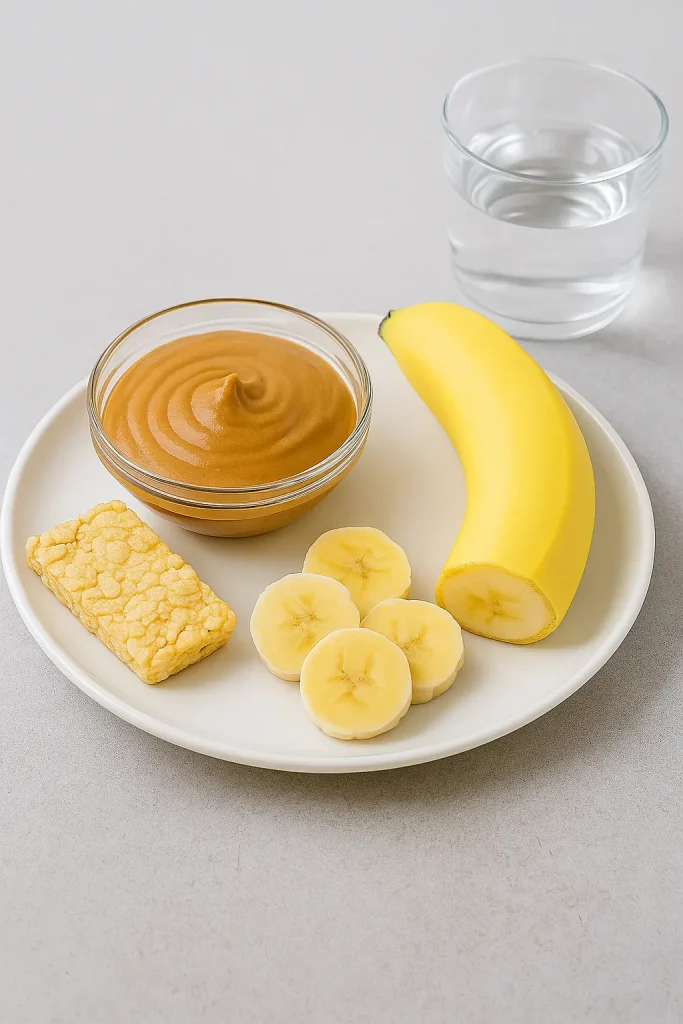 What to eat 30 min before workout – Banana and peanut butter pre-workout snack